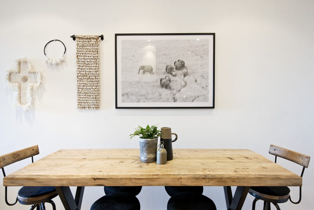 A styled dining room in a Sydney apartment